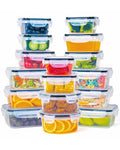 FOOYOO 32 Piece Food Storage Container with Lids (16 Containers + 16 Lids) - Plastic Food Containers with Lid, Airtight Leak Proof Snap Lock, BPA Free Storage Containers