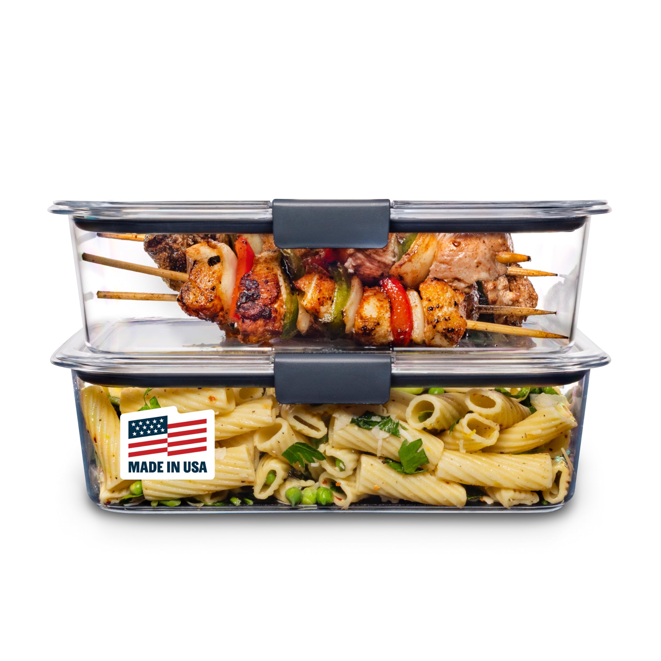 Rubbermaid Brilliance Tritan Plastic Food Storage Containers BPA Free Airtight Lids Ideal for Lunch Meal Prep & Leftovers Set of 5 (3.2 Cup)