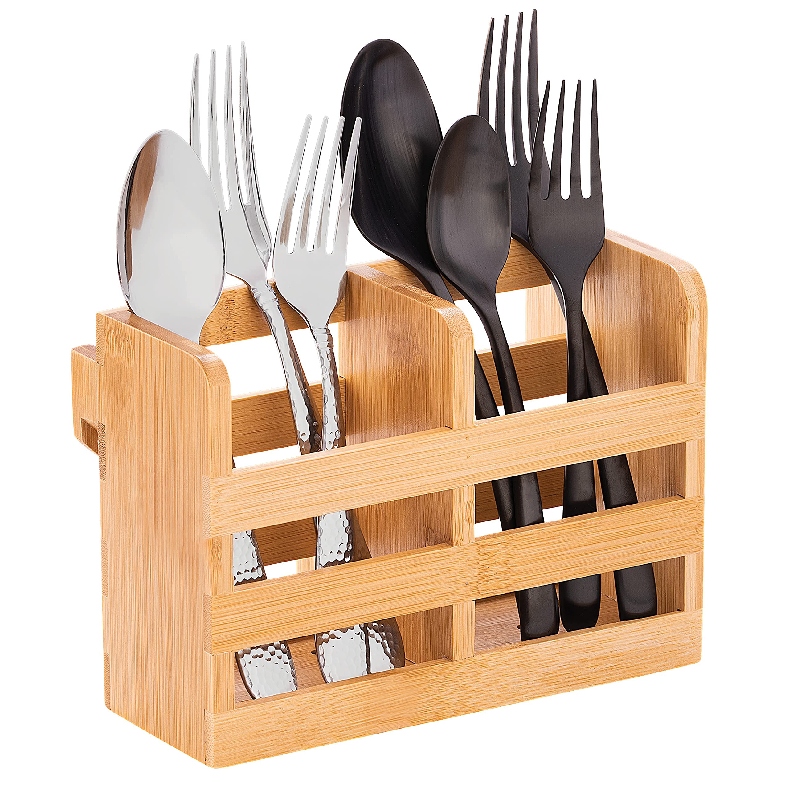 Bambüsi Dish Drying Rack - Collapsible Bamboo 2 Tier Foldable Wooden Dish Drainer for Countertop, Plates Cups Bowls Utensils - Eco Friendly Folding Bamboo Dish Rack for Kitchen Apartment RV Home Small